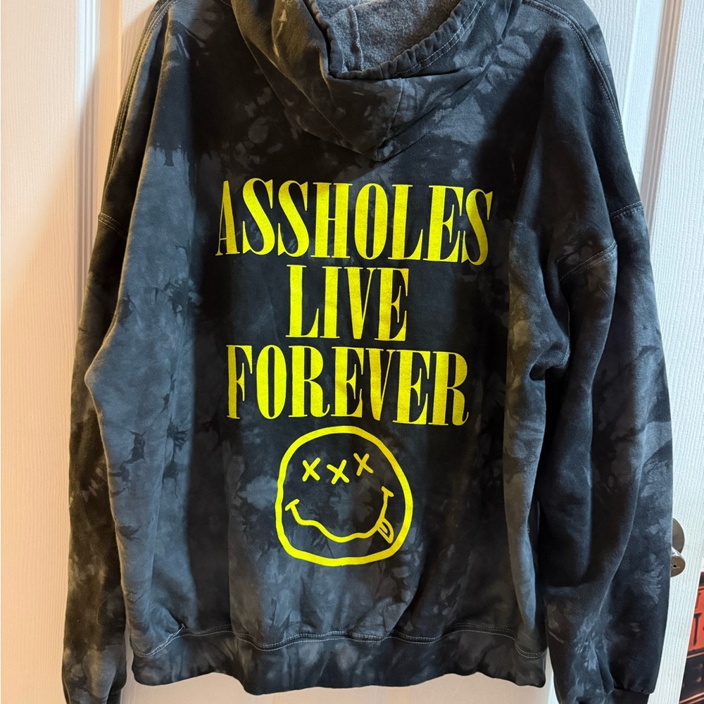 Black Tie-Dye Men's hoodie - Picture 2 of 2